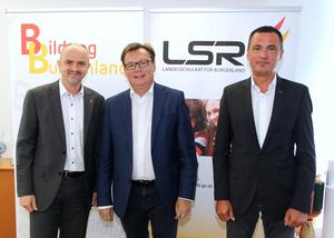 Soziallandesrat Mag. Norbert Darabos, Bildungsdirektor Mag. Heinz Zitz (li.) und PSI Franz Jeschko (re.), Leiter der Abteilung Sonderpädagogik